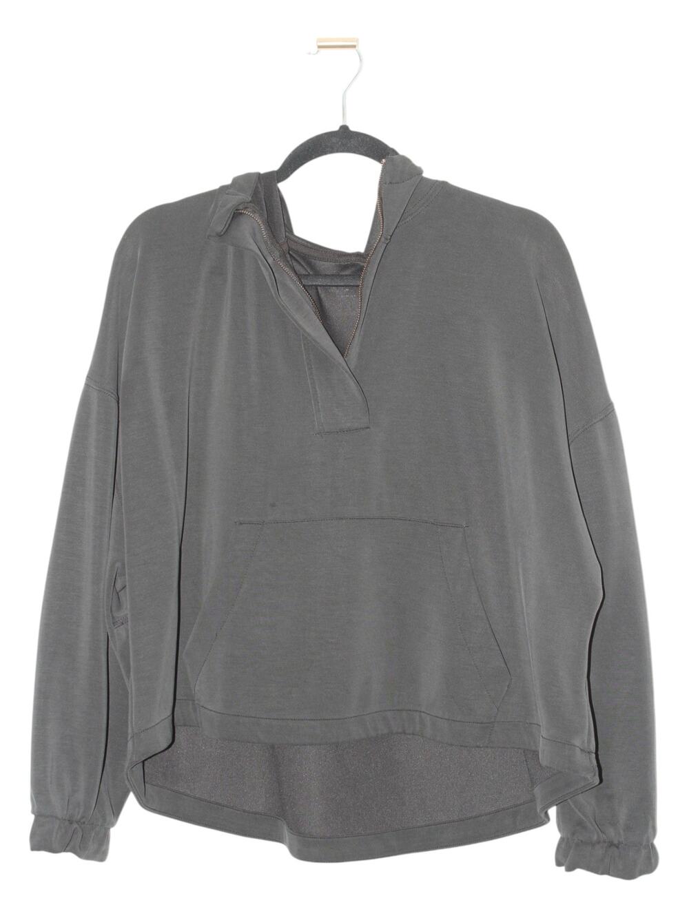 OYSHO Quarter Zip Hoodie Sweatshirt Black Size Large
